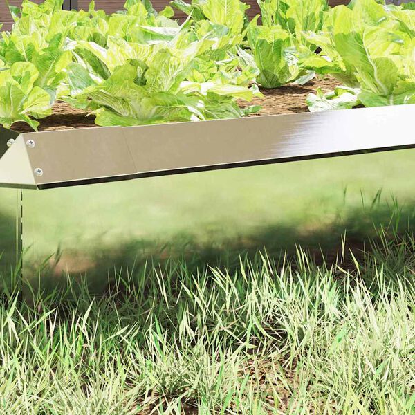 vidaXL Ograja za polže srebrna 50 x 3,5 x 25 cm Nerjaveče jeklo