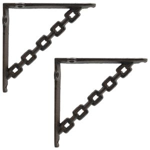 vidaXL Nosilci za stenske police 2 kos Antik rjava 10.5 x 10.5 x 3 cm