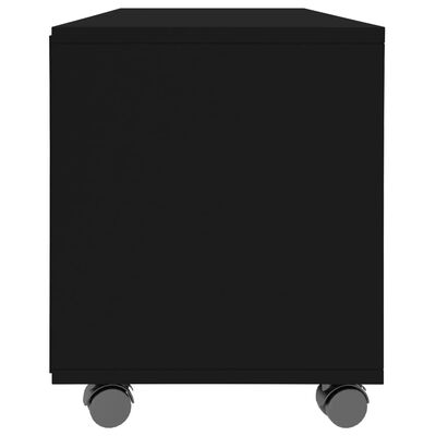 vidaXL TV omarica s kolesci črna 90x35x35 cm iverna plošča