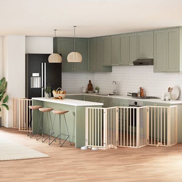 vidaXL Ograda za pse z vrati zložljiva 12 panelov 600 cm topolovina