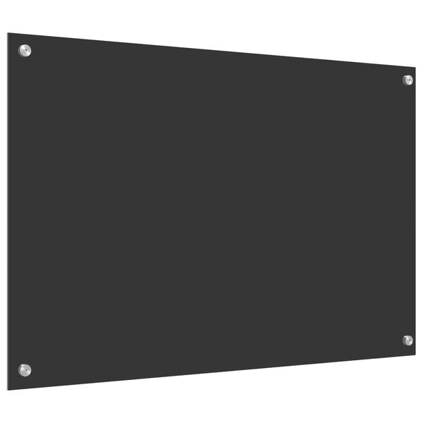 vidaXL Zaščita za kuhinjo Temno siva 90 x 60 x 0,6 cm kaljeno steklo