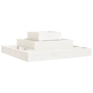 vidaXL Visoka greda bela 80x80x27 cm trdna borovina