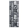 vidaXL Tepih tekač BCF siv z vzorcem kock 100x300 cm