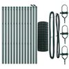 vidaXL Ograja s stebrom Zelena 0,4 x 25 m Jeklo in PVC
