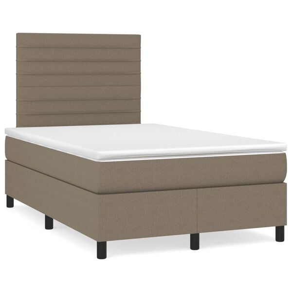 vidaXL Box spring postelja z vzmetnico taupe 120x190 cm blago