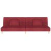 vidaXL Kavč dvosed z leži&scaron;čem in dvema blazinama vinsko rdeče blago