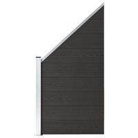vidaXL Ograjni panel WPC 95x(105-180) cm črn