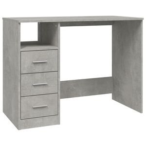 vidaXL Pisalna miza s predali betonsko siva 102x50x76cm inženirski les