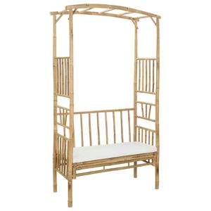 vidaXL Vrtni lok s klopjo Naravna 115 x 50 x 205 cm Bambus