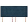 vidaXL Vzglavje z u&scaron;esi temno modro 203x16x118/128 cm žamet