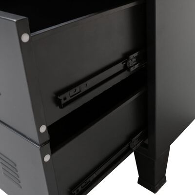 vidaXL Predalnik kovinski industrijski stil 78x40x93 cm črn