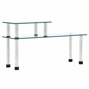 vidaXL Kuhinjska polica prozorna 45x16x26 cm kaljeno steklo