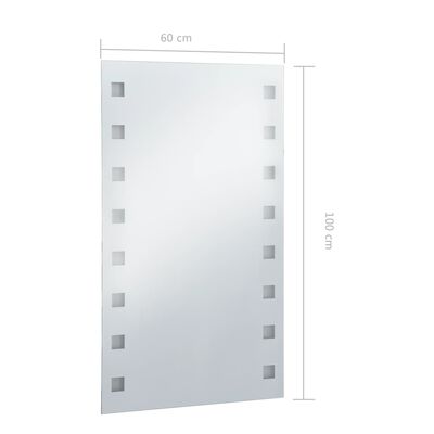 vidaXL Kopalniško LED stensko ogledalo 60x100 cm