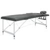 vidaXL Masažna miza z 2 conama aluminijast okvir antracitna 186x68 cm