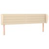 vidaXL Vzglavje z u&scaron;esi krem 163x23x78/88 cm blago