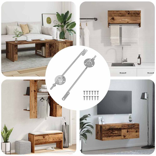 vidaXL Zatik za podporo pokrova 2 pcs srebrna 194 x 36 x 18 mm elezo