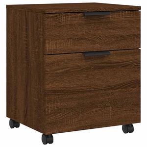 vidaXL Pisarni&scaron;ka omarica na kolesih rjavi hrast 45x38x54 cm inž. les