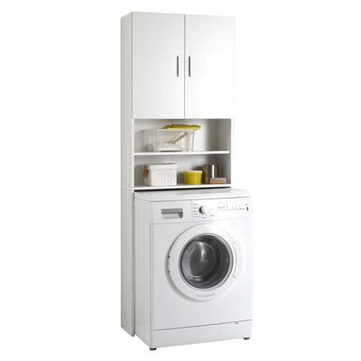 FMD Omara za pralni stroj s prostorom za shranjevanje bela