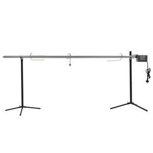 vidaXL Avtomatski raženj z motorjem nerjaveče jeklo 207x45x81 cm