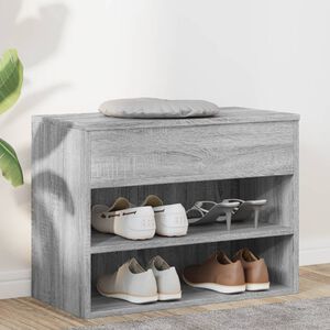 vidaXL Klop za čevlje siva sonoma 60x30x45 cm konstruiran les