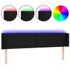 vidaXL LED posteljno vzglavje črno 183x16x78/88 cm blago