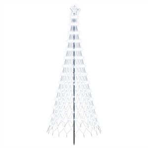 vidaXL LED božično drevesce EKENAS 250 cm 290 LED Hladno bela elezo