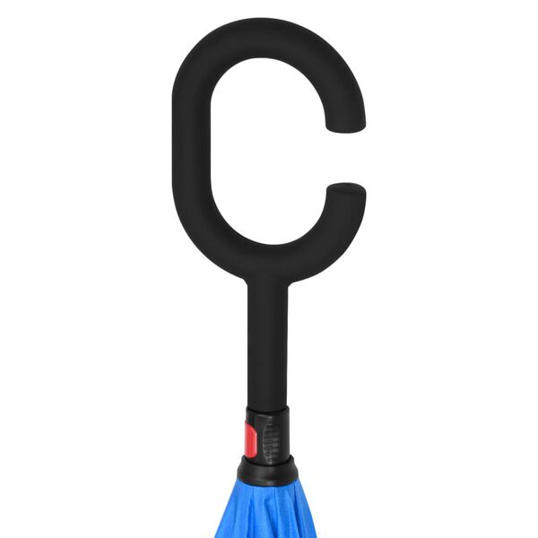 vidaXL Dežnik z ročajem v obliki črke C črn 108 cm