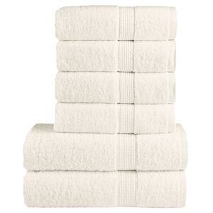 vidaXL Komplet brisač iz bombaža 6-delni SOLUND krem 600 gsm