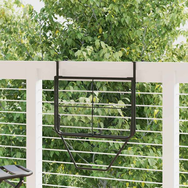 vidaXL Balkonska mizica črna 60x40 cm jeklo