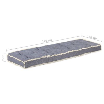 vidaXL Blazina za kavč iz palet modra 120x40x7 cm