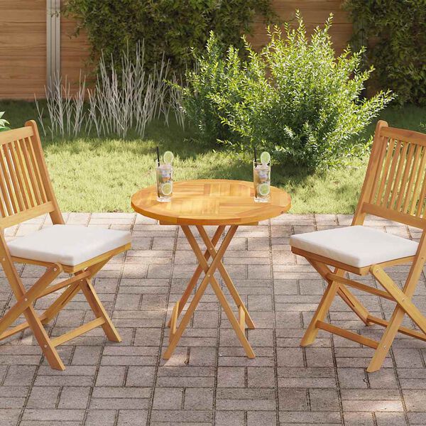 vidaXL Mizna plo&scaron;ča iz trdne tikovine okrogla 2,5 cm 70 cm