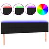 vidaXL LED posteljno vzglavje črno 160x5x78/88 cm blago