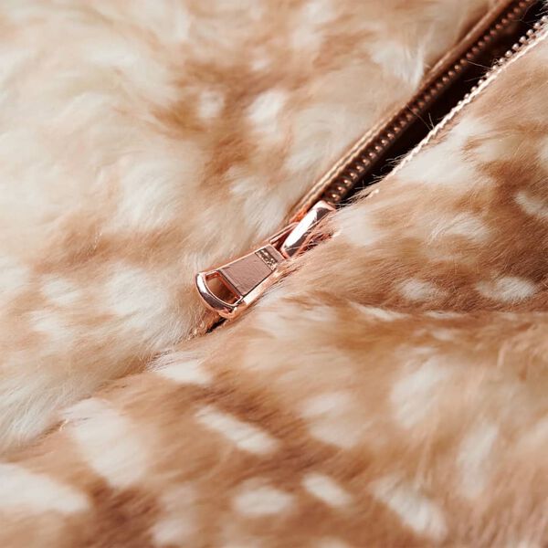 Otroški plašč iz umetnega krzna konjak 104