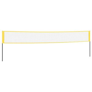 vidaXL Mreža za badminton rumena in črna 600x155 cm PE tkanina