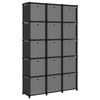 vidaXL Regal s 15 &scaron;katlami črn 103x30x175,5 cm blago
