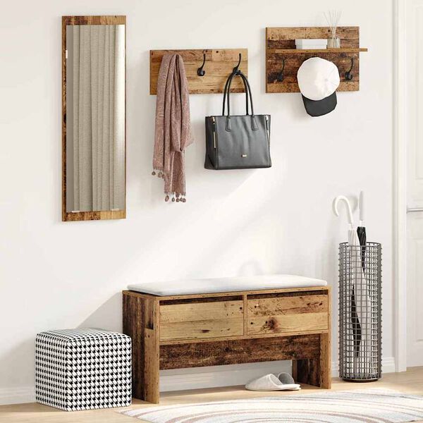 vidaXL Komplet pohi&scaron;tva za predsobo 4 pcs Star les Konstruiran les