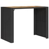 vidaXL Vrtna barska miza akacija črna 145x80x110 cm PE ratan