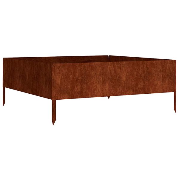 vidaXL Vrtna visoka greda 100x100x41 cm corten jeklo