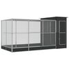vidaXL Ptičja voliera s podalj&scaron;kom srebrna 416x203x216 cm jeklo