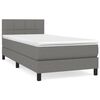vidaXL Box spring postelja z vzmetnico temno siva 100x200 cm blago