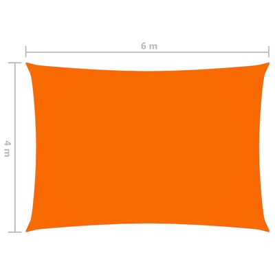 vidaXL Senčno jadro oksford blago pravokotno 4x6 m oranžno