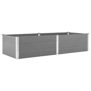 vidaXL Visoka greda 250x100x54 cm WPC siva