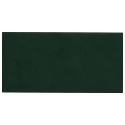 vidaXL Stenski paneli 12 kosov temno zeleni 30x15 cm žamet 0,54 m²