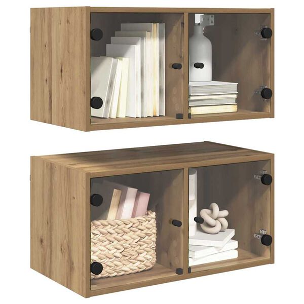 vidaXL Omarice na steni 2 pcs Umetni hrast 68 x 37 x 35 cm