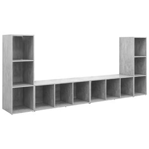 vidaXL TV omarice 4 kosi betonsko sive 107x35x37 cm iverna plo&scaron;ča