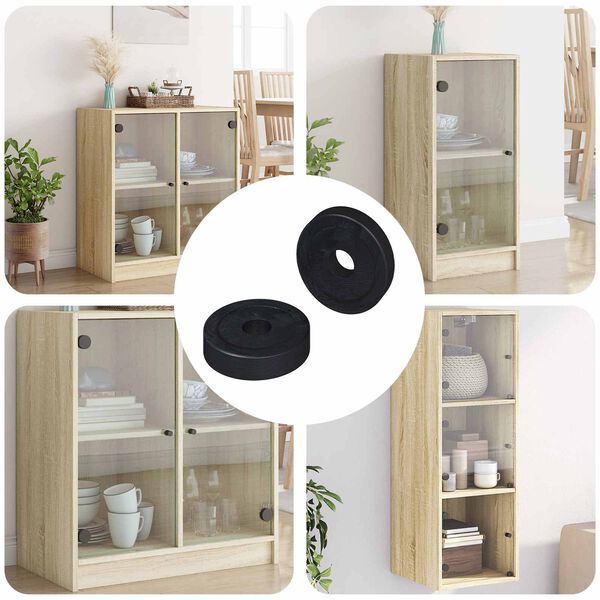 vidaXL primerna za ploske podložke 2 pcs Črna &empty;15 x 3 mm PVC kopolimer