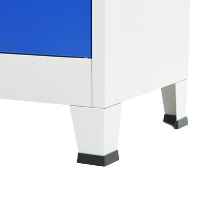 vidaXL Pisarniška omara kovinska 90x40x180 cm sive in modre barve