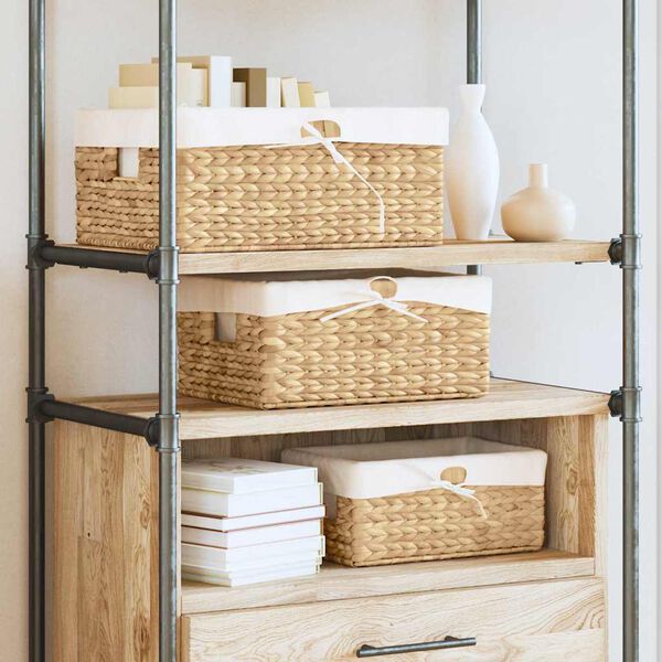 vidaXL Ko&scaron;are za shranjevanje 3 pcs Naravna 40 x 30 x 18 cm