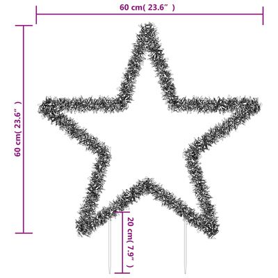 vidaXL Božična svetlobna dekoracija s konicami zvezda 80 LED 60 cm