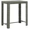 vidaXL Vrtna barska miza siva 100x60,5x110,5 cm poli ratan